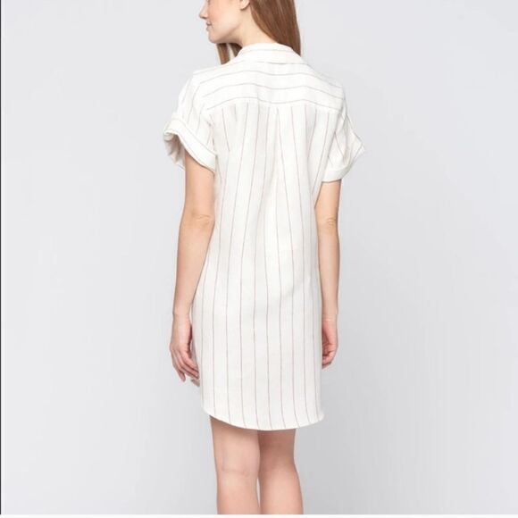 Maven West Short Sleeve Shirt Dress Button Down Linen Dress S - Picture 3 of 13